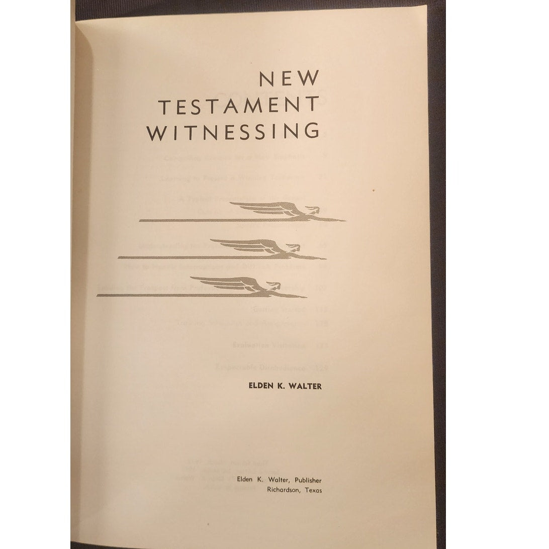 New Testament Witnessing Elden K Walter Third Edition 1972 SDA Book Softcover