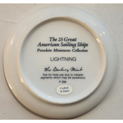 Danbury Mint Great American Sailing Ships Miniature Plate LIGHTNING Japan
