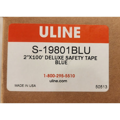 ULINE S‑19801BLU Deluxe Safety Tape 2"x100' Blue – New Sealed Box