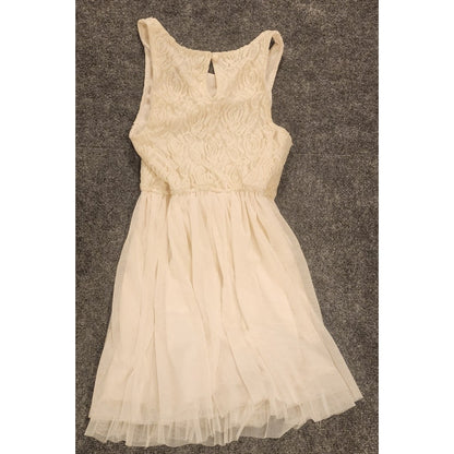 Wet Seal Womens XS White Crochet Lace Sleeveless Mini Dress Lined JD1088C40WS