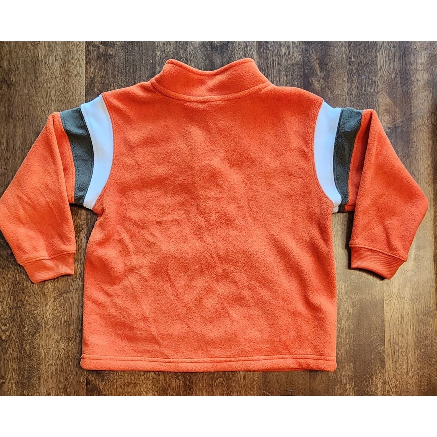OLD NAVY Fleece Pullover Sweatshirt w/Zipper & Pockets -Orange -62, snowboard 4T