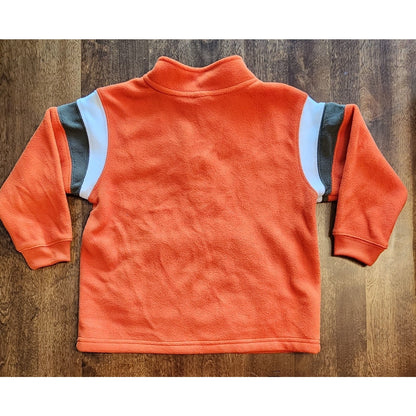 OLD NAVY Fleece Pullover Sweatshirt w/Zipper & Pockets -Orange -62, snowboard 4T