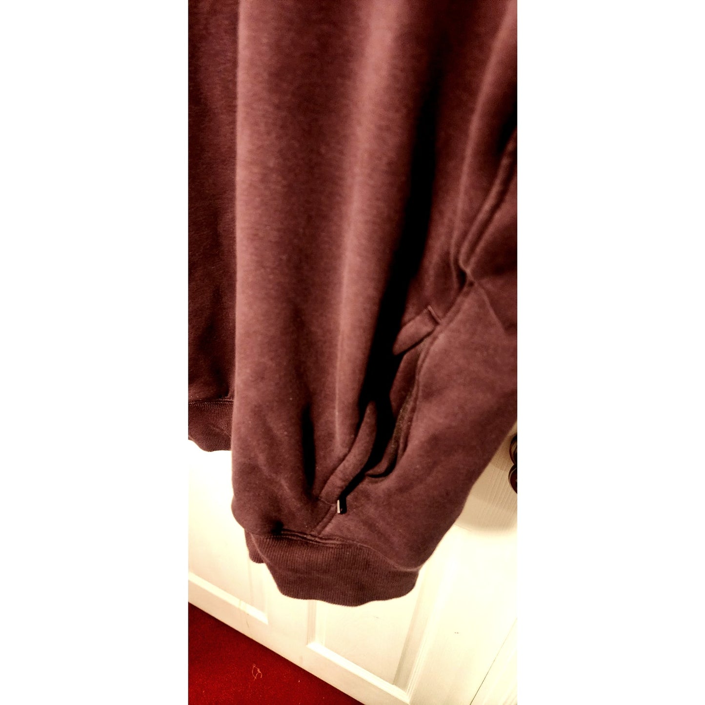 Fila Mens 2XL Maroon Pullover Hoodie Sweatshirt Zipper Pockets Long Sleeve