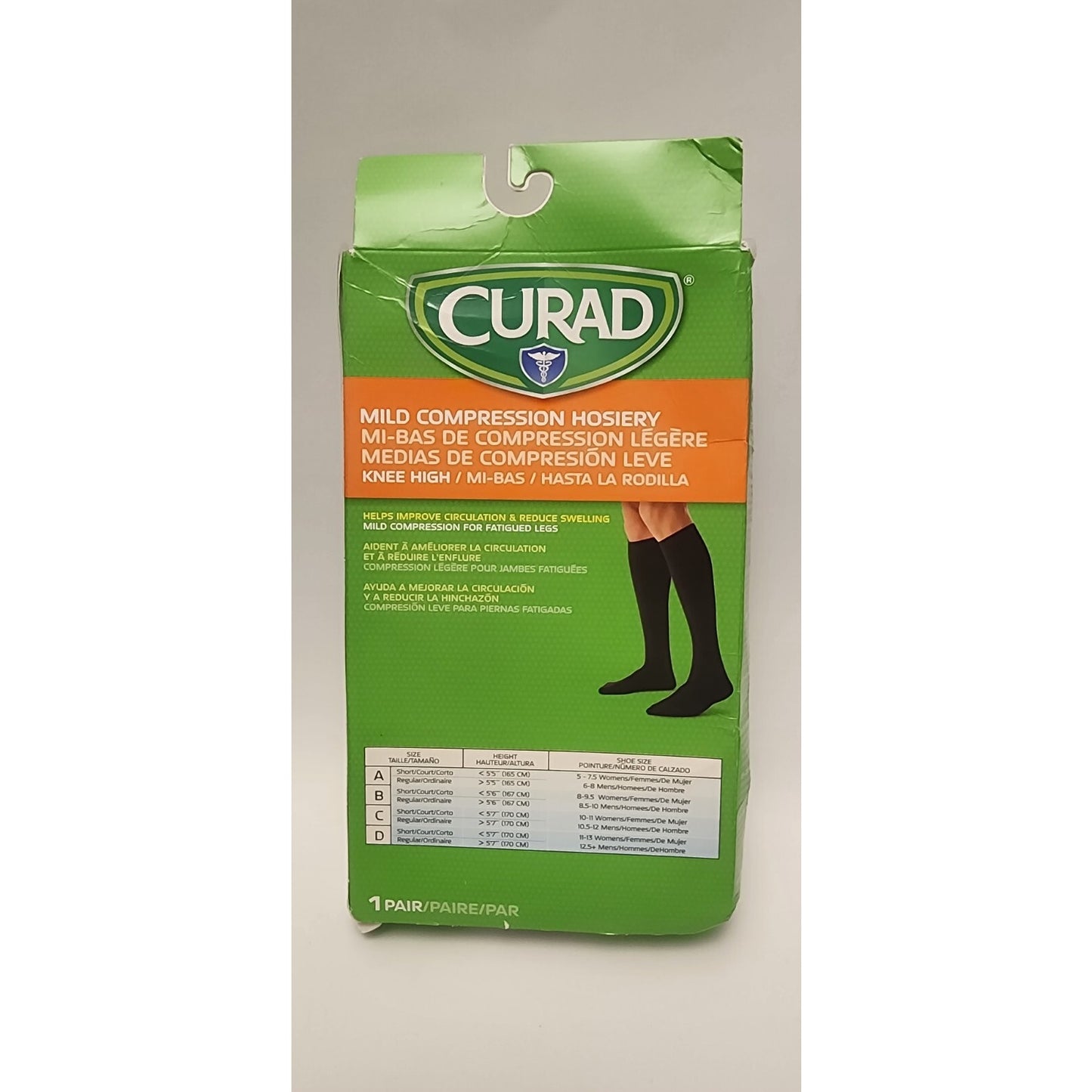 Curad - Knee-High - Mild Compression Hosiery - Beige - Regular Length 8-15 MMHG