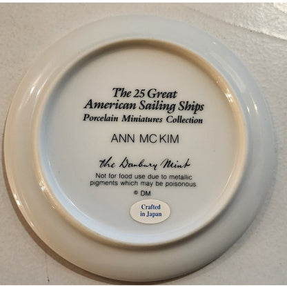 Danbury Mint Great American Sailing Ships Miniature Plate ANN MCKIM Japan