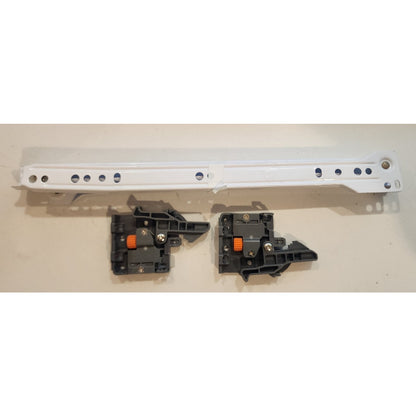 12" - White- Drawer Slides w/Undermount Plastic Locking Device, Grey