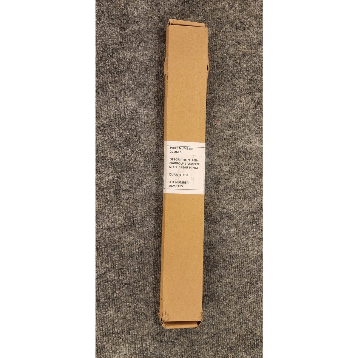 Carriage House 2CD616 16 Inch Stamped Steel Spear Hinges Matte Black 8 Pack Box