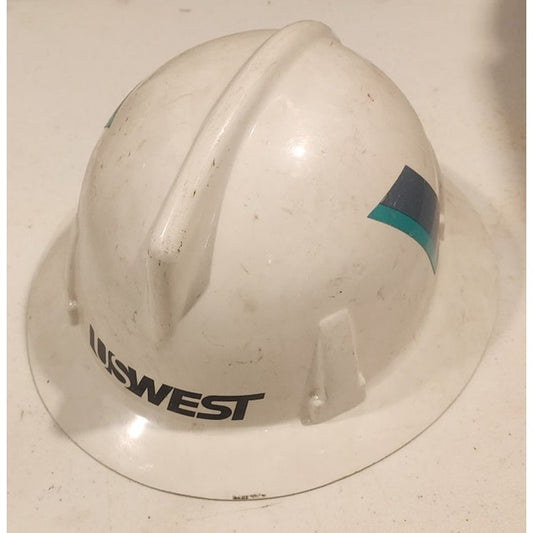Vintage US West Communications Lineman Hard Hat Authentic MSA V-Gard Helmet