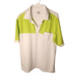 Slazenger Mens Golf Polo Shirt Size L White Lime Green Short Sleeve Performance