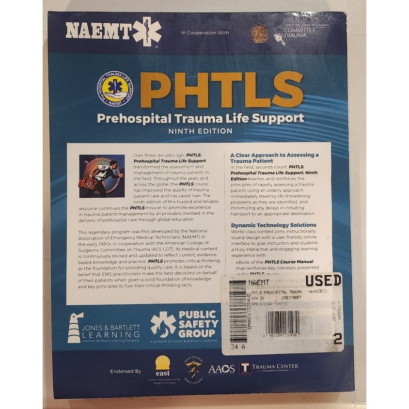 PHTLS Prehospital Trauma Life Support 9th Edition EMS Textbook