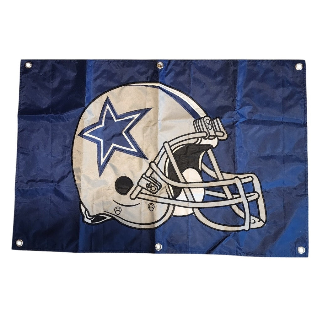 Dallas Cowboys NFL Banner Flag 36x24 Nylon Wall Decor Football Team Helmet Star
