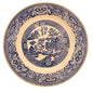 Willow Ware Royal China Underglaze Blue/White Dinner 9 inch Plate - Firing Flaw