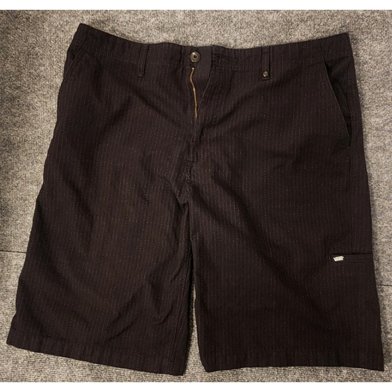 Vans Men Black Red Pinstripe Shorts Size 38 Skate Boardshorts
