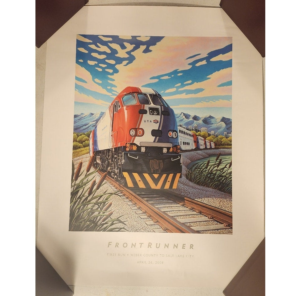 Vintage 2008 Utah Transit Authority FrontRunner Commuter Rail Poster UTA Boxed