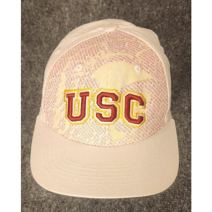 USC Trojans Top Of The World Flex Fit Hat Cap Size M L White Gold NCAA