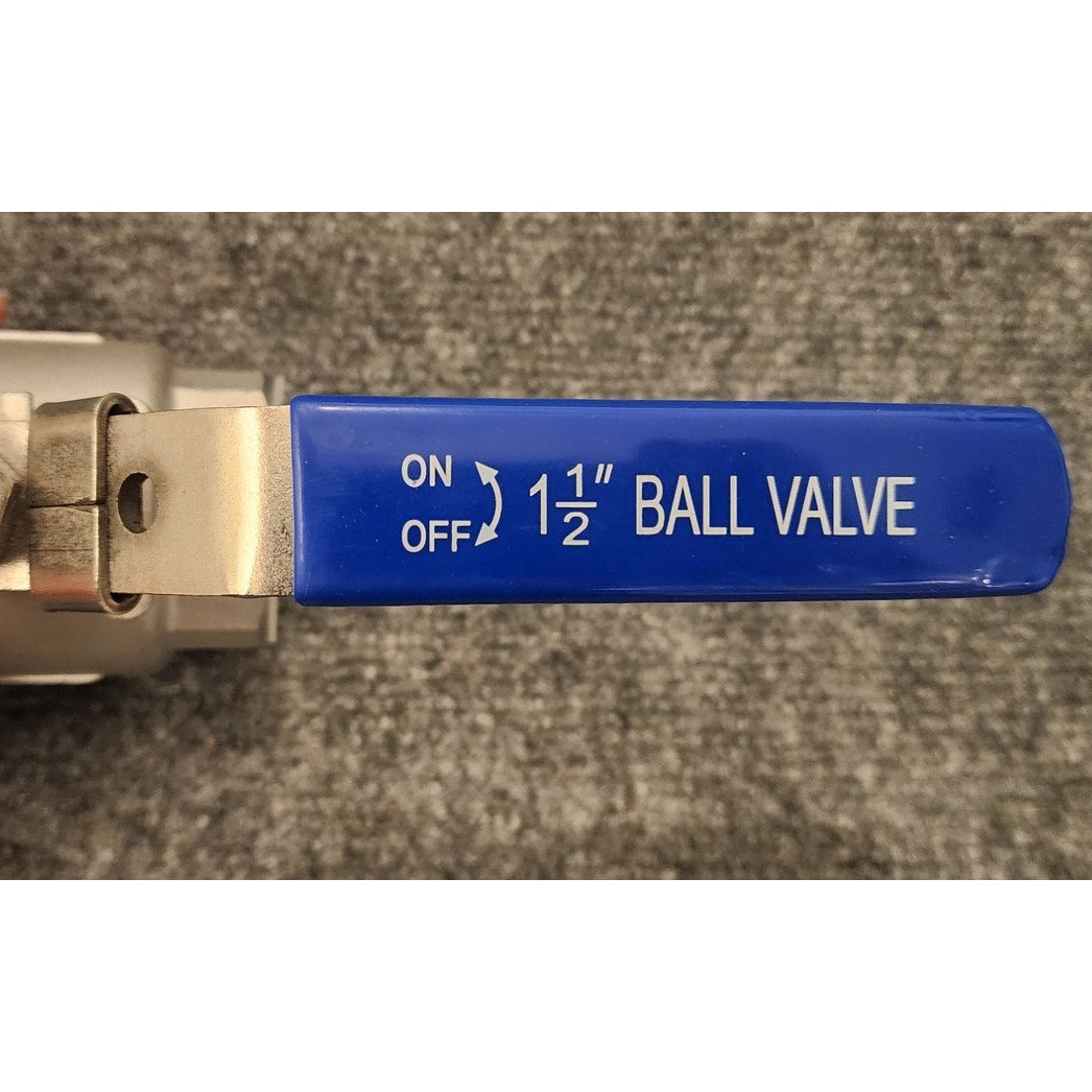 1.5" 304 Stainless Steel Ball Valve 1000 WOG Full Port NPT Female Threaded