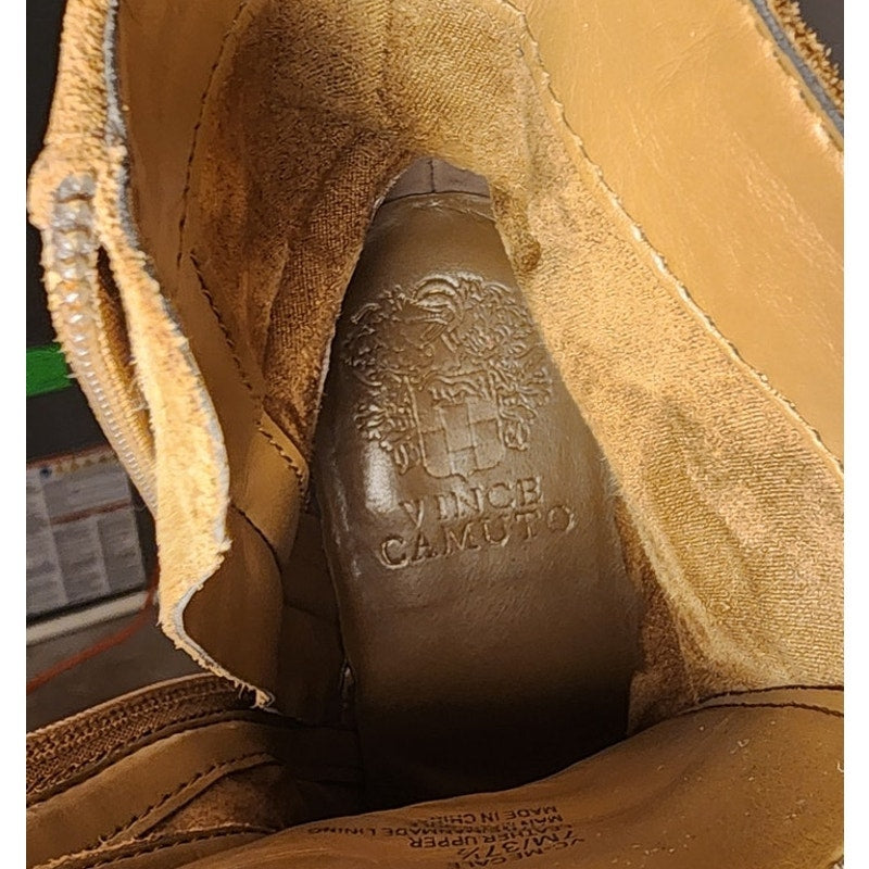Vince Camuto Mecale Suede Combat Boots Brown Lug Sole Platform NWOT Size 7M