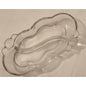 Vintage Bubble Glass Divided Dish – Two‑Section Relish/Serving Dish – Clear