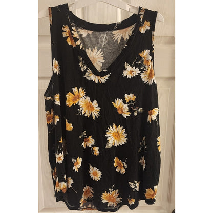Cute Daisy Blouse - Black, Yellow and White - Floral, Maurices 24/7 - XL