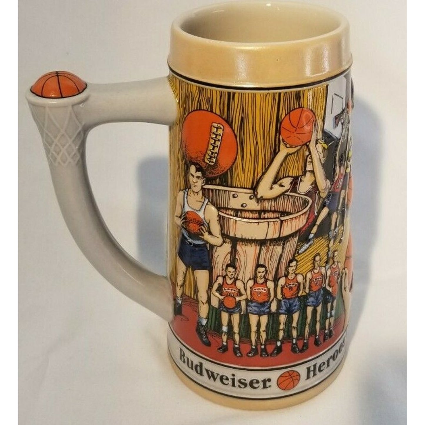 Budweiser - Heroes of the Hardwood Basketball Beer Stein Mug - 1991