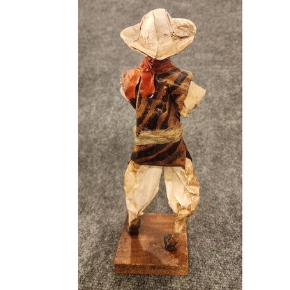 Vintage Handmade Mexican Folk Art Paper Mache Musician Figurine 10" - As Is