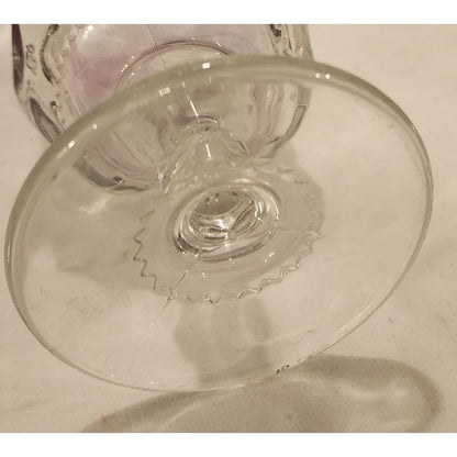 Vintage Indiana Glass Kings Crown Faded Cranberry Thumbprint Water Wine Goblet