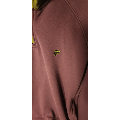 Fila Mens 2XL 1/4 Zip Pullover Sweatshirt Plum Olive Green Neckline Athletic