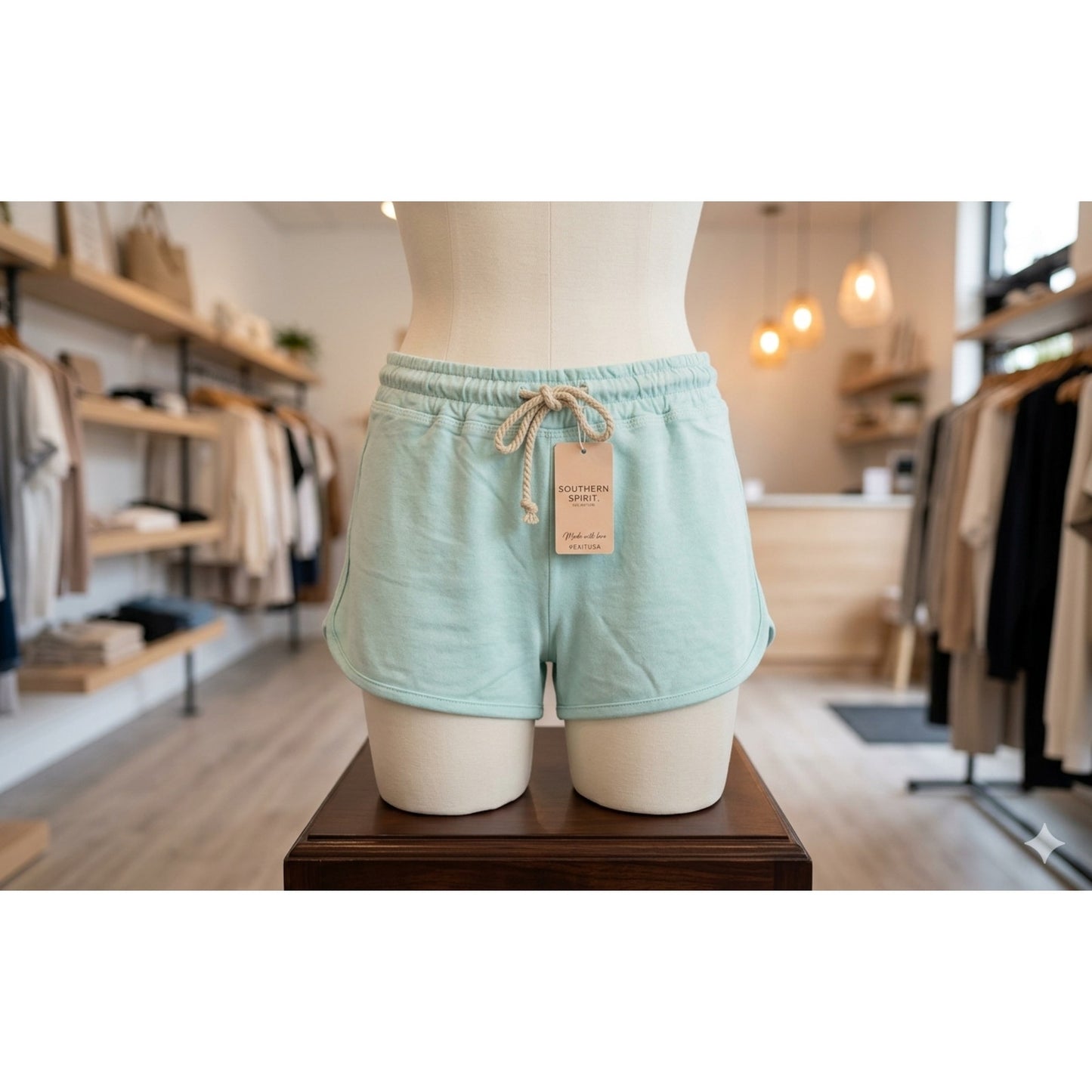 NWT Southern Spirit Cool Mint Smocked Lounge Shorts - Women's Size Small
