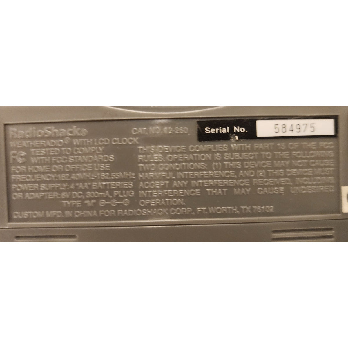Radio Shack Desktop Weatheradio Alert System LCD Clock Weather Radio Tested