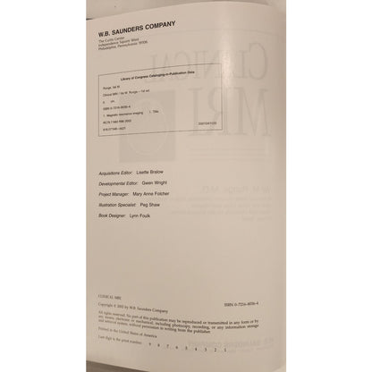 Clinical MRI – Val M. Runge – Hardcover – Good Condition