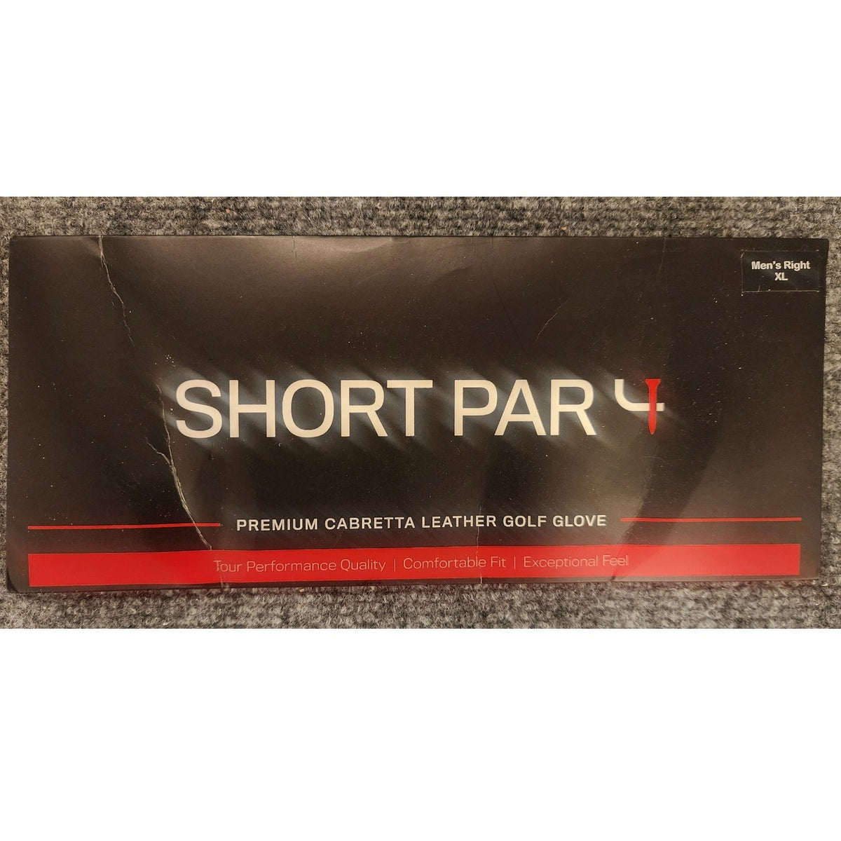 Short Par 4 Mens Golf Glove Right Hand Mens XL White Open Box Unworn