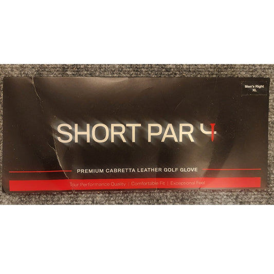 Short Par 4 Mens Golf Glove Right Hand Mens XL White Open Box Unworn