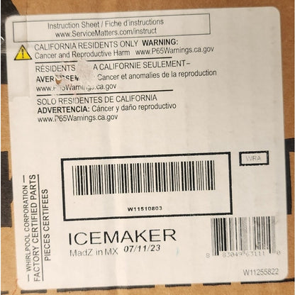 Whirlpool Genuine OEM Automatic Ice Maker Kit W11510803 Top Freezer 883049631110 New