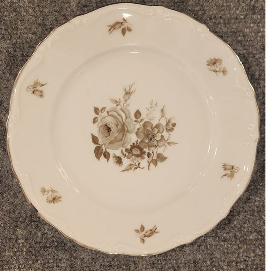 Vintage T Kronester Bavaria Sophia Silver Trim Serving Plate Germany