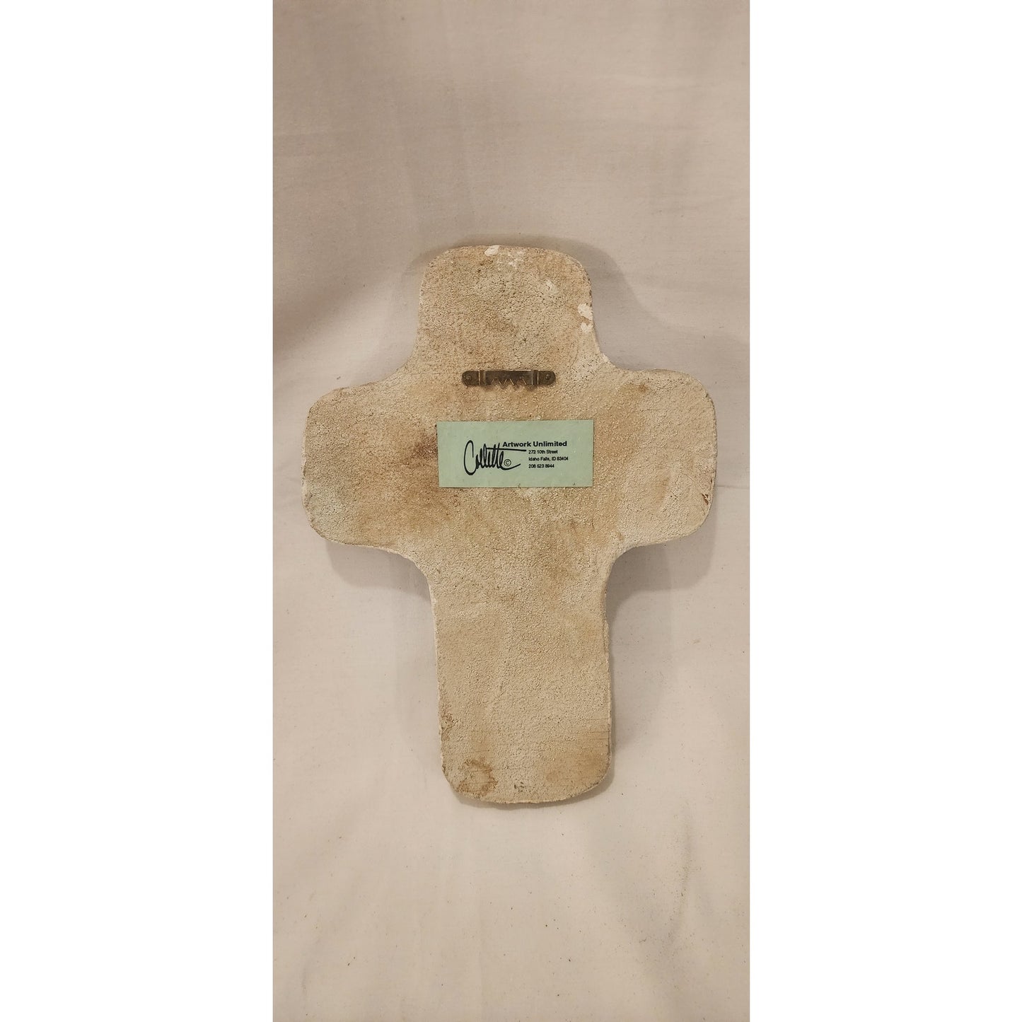 Artwork Unlimited Collette Ceramic Wall Cross Turquoise Spiral Idaho Falls 10.25"