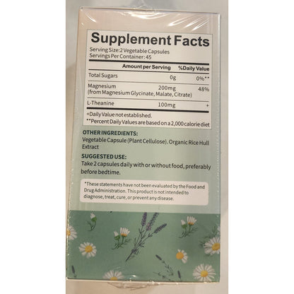LilingPure Magnesium L‑Theanine – Glycinate/Citrate/Malate – 90 Caps – NEW