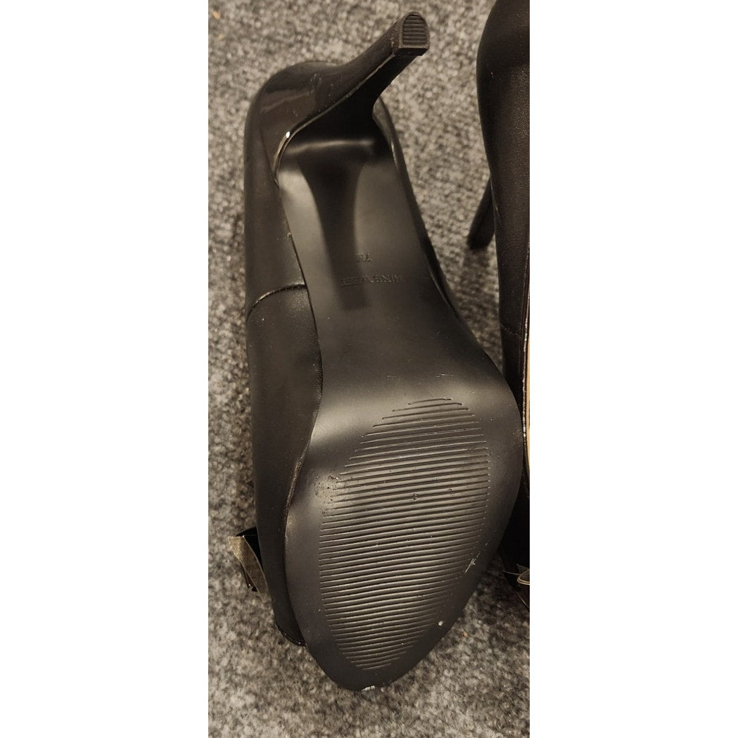 Nine West NW7Cosmo Women Size 7 M Black Bow Accent Stiletto Pump Heels New