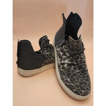 VERY G - ANKLE BOOTS SNEAKER SHOES - LEOPARD ANIMAL PRINT - Size 9