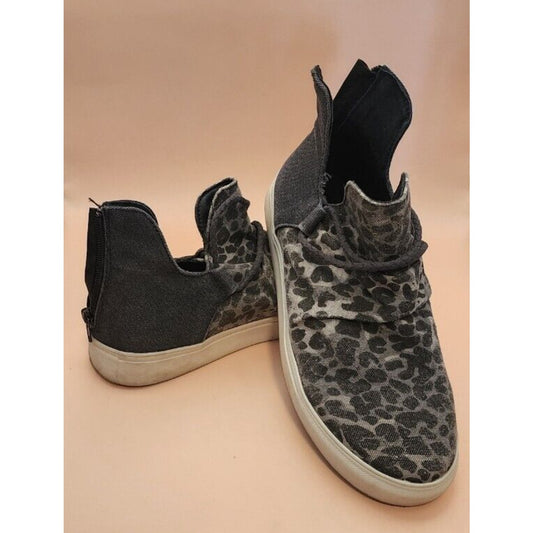 VERY G - ANKLE BOOTS SNEAKER SHOES - LEOPARD ANIMAL PRINT - Size 9