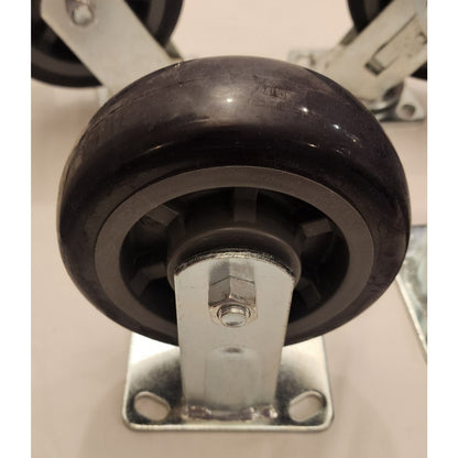 6 x 2 inch- Polyurethane -Caster Wheels -2 Stationary & 2 Swivel Locking - plate