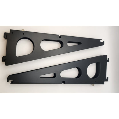 4 -Black Metal Shelf Brackets, Double Track -12 " long -4" tall - 3/4" Wide