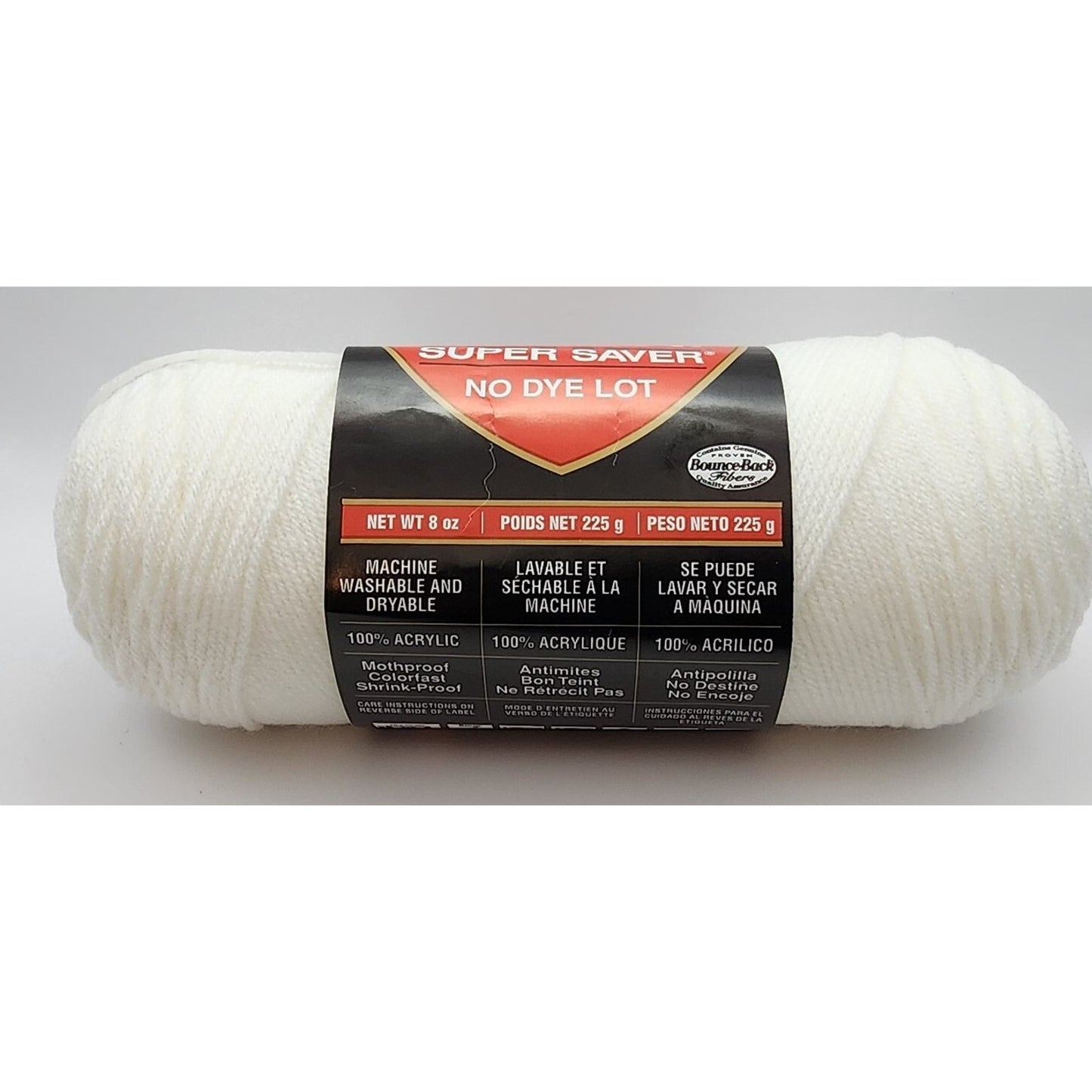 (1) Red Heart Yarn - Super Saver - White No. 311 - 8 oz Skein