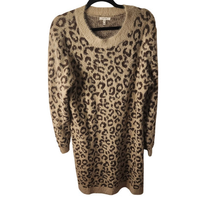 Maurices Leopard Print Fuzzy Sweater Women’s XXL Tan Brown Pullover