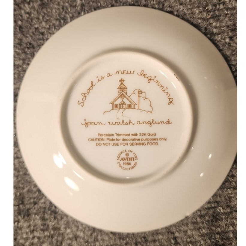 Vintage Avon Joan Walsh Anglund Porcelain Plate School Is a New Beginning Boxed