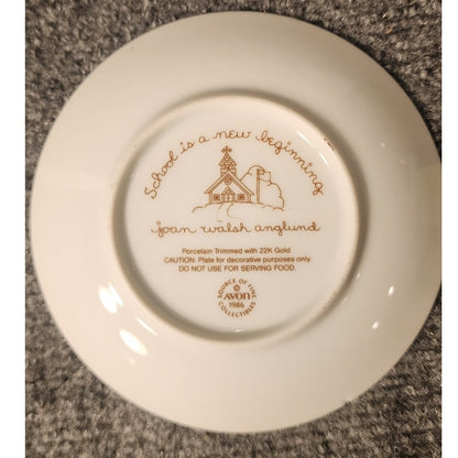 Vintage Avon Joan Walsh Anglund Porcelain Plate School Is a New Beginning Boxed