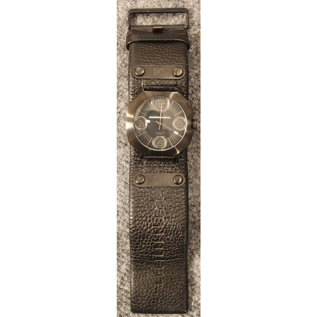 Rockwell Timekeeper Watch Mens Stainless Steel 50m Quartz Analog Black Dial