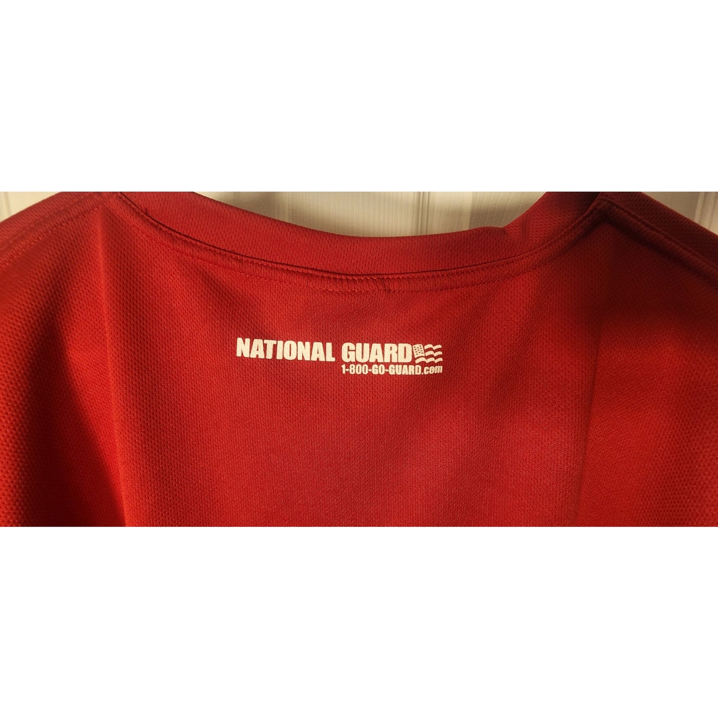 National Guard Mens Long Sleeve T Shirt Size Large Red Military Graphic Tee