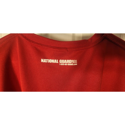National Guard Mens Long Sleeve T Shirt Size Large Red Military Graphic Tee