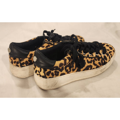 Steve Madden Bertie-L Leopard Calf Hair Platform Sneakers Women's Size 6