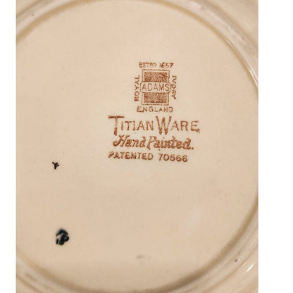 Vintage Adams Royal Ivory Titian Ware Hand Painted Plate England